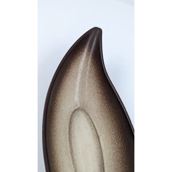 Howard Pierce Console Bowl Pottery Dish Brown Ombré Speckled Mid Century 13” - Picture 4 of 12